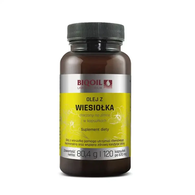 Olej z wiesiołka tłoczony na zimno (670 mg) 120 kapsułek Biooil