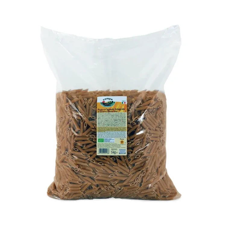 Makaron (semolinowy razowy) penne BIO 5 kg - Horeca