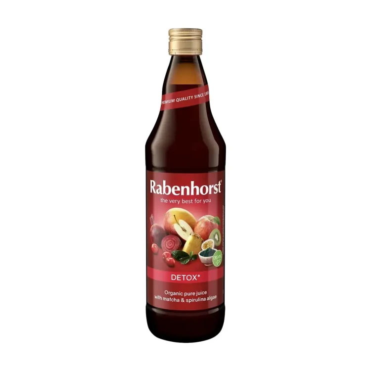 Sok wieloowocowy DETOX z burakiem, matcha i spiruliną NFC BIO 750 ml - Rabenhorst